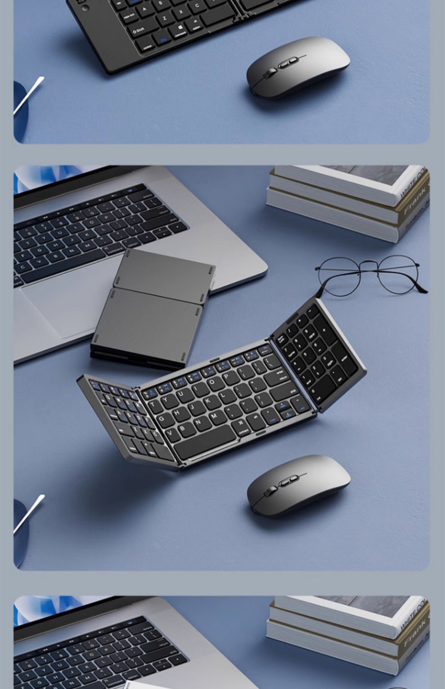 Foldable Bluetooth Wireless Keyboard & Touchpad – Portable Office & Travel Companion