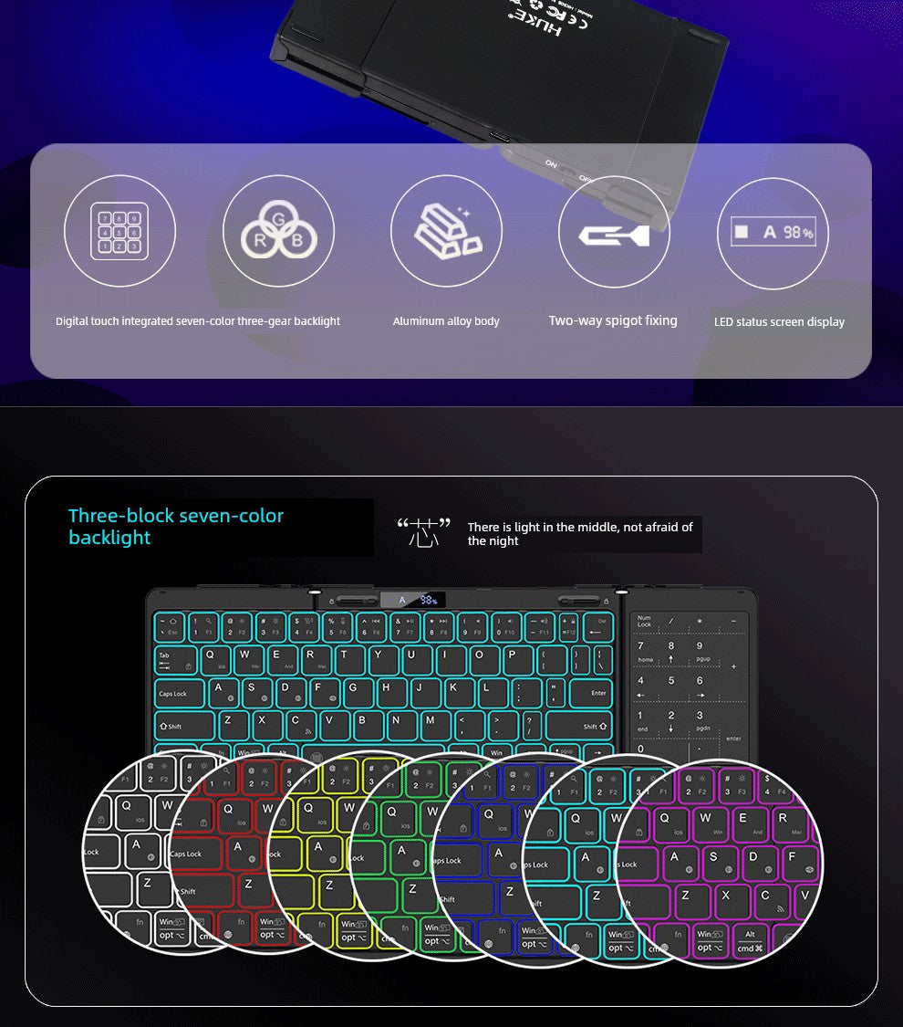 Huke Foldable Keyboard Touch – Portable, Wireless & Ultra-Slim