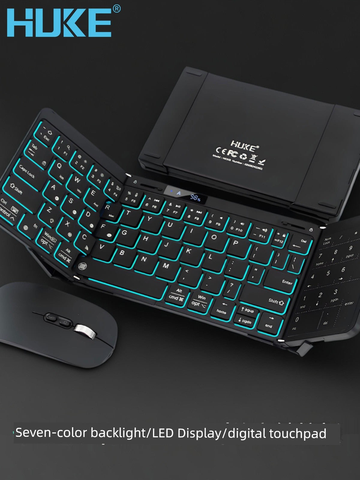 Huke Foldable Keyboard Touch – Portable, Wireless & Ultra-Slim