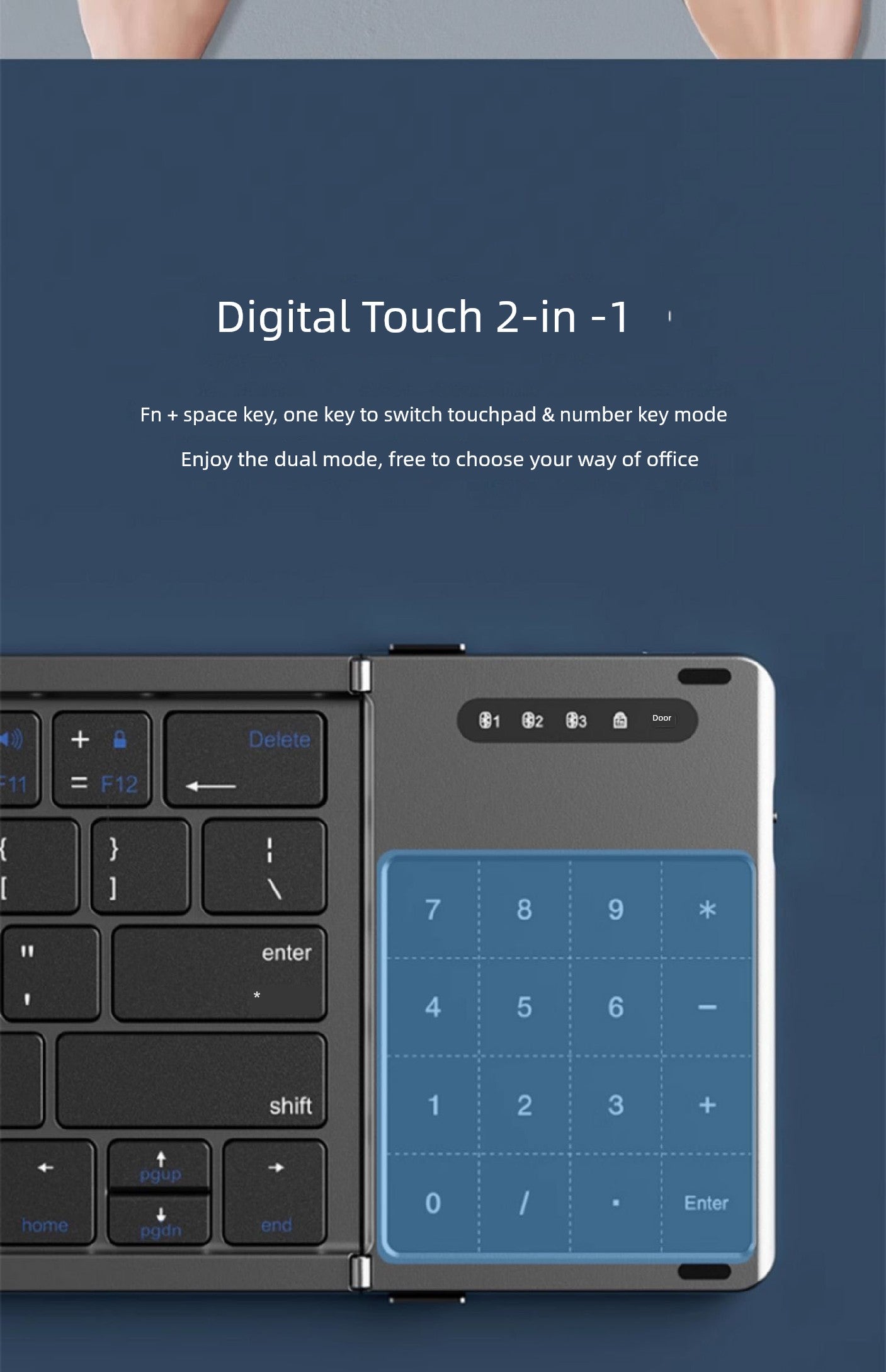 Foldable Bluetooth Wireless Keyboard & Touchpad – Portable Office & Travel Companion