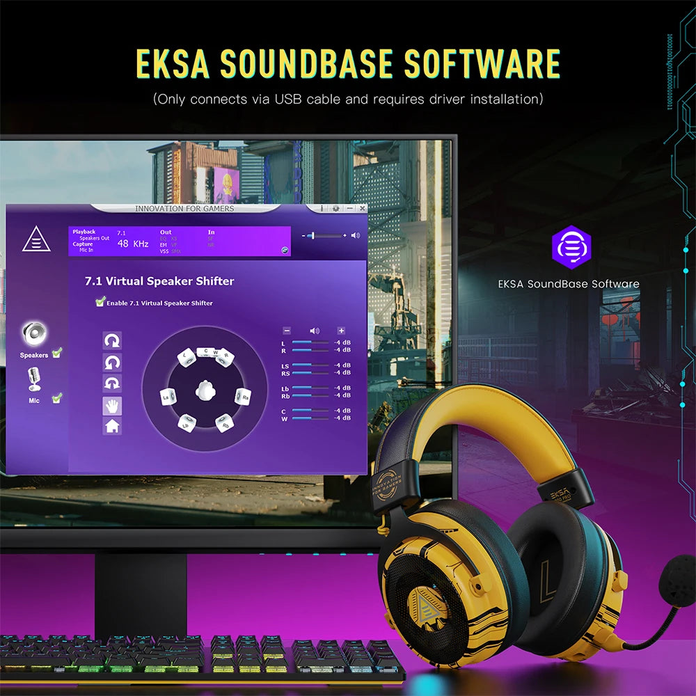 EKSA E900 Pro Gaming Headset – 7.1 Surround Sound, Wired for PC & Modern Video Game Consoles