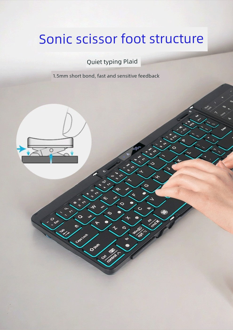 Huke Foldable Keyboard Touch – Portable, Wireless & Ultra-Slim