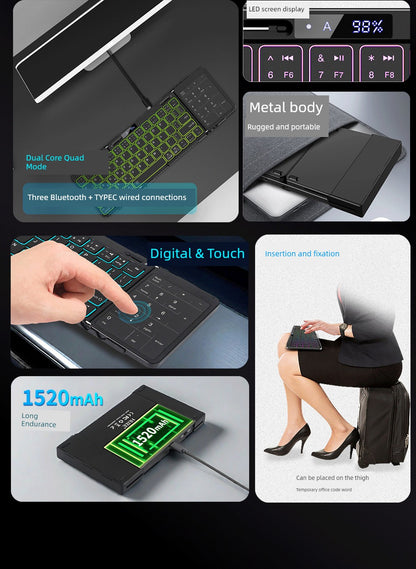 Huke Foldable Keyboard Touch – Portable, Wireless & Ultra-Slim