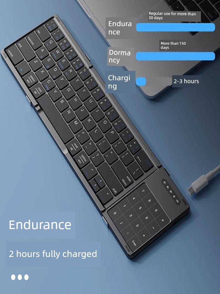 Foldable Bluetooth Wireless Keyboard & Touchpad – Portable Office & Travel Companion